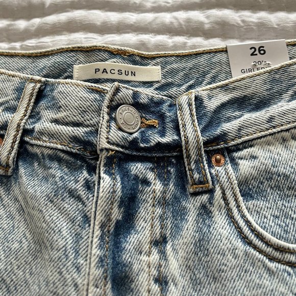 pacsun girlfriend 90's denim high rise shorts size 26 - Picture 3 of 4